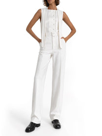 Lemaire Women's Asymmetrical Ribbed Top White
