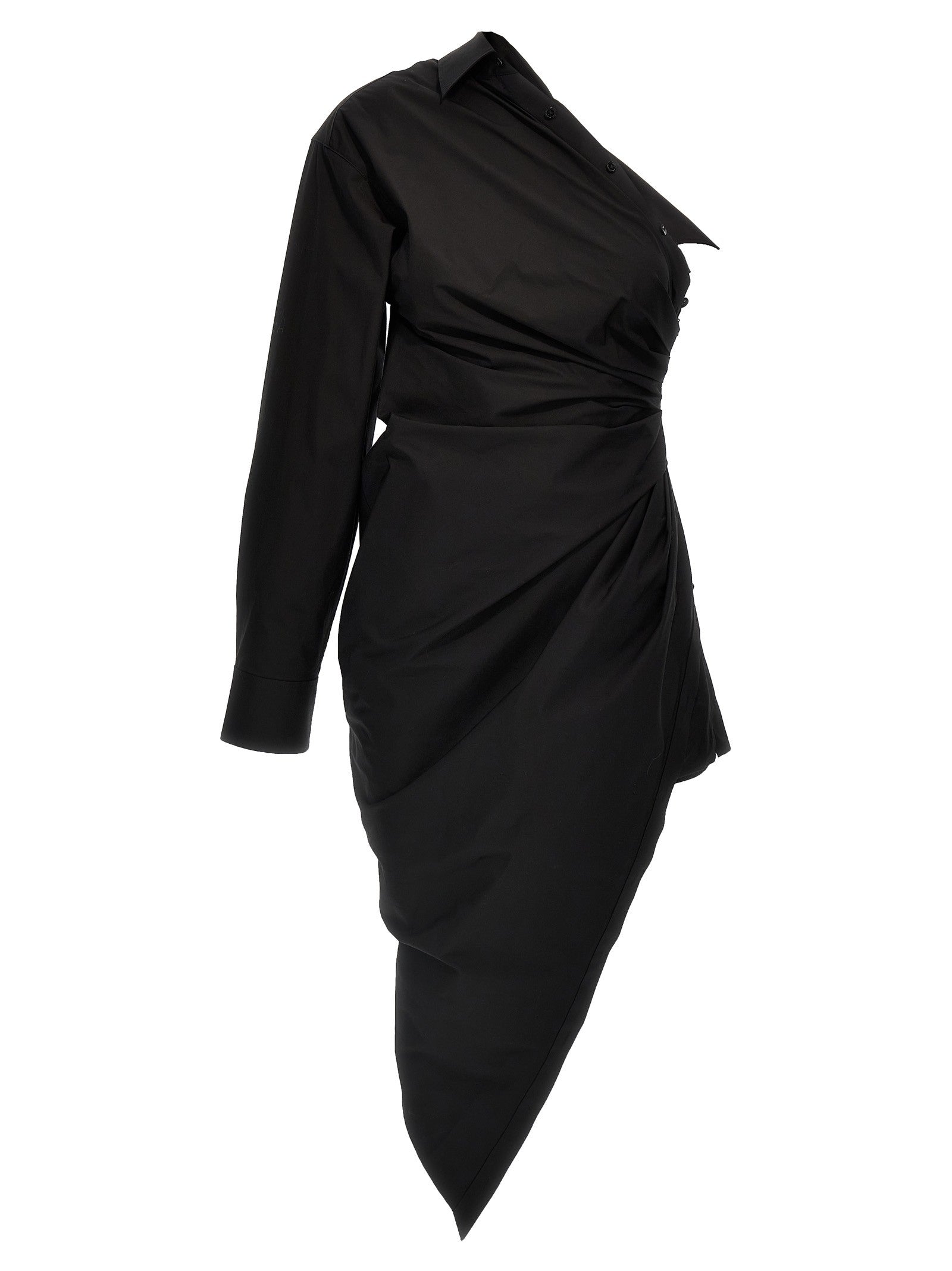 alexanderwang Asymmetrical Shirt Dress Black
