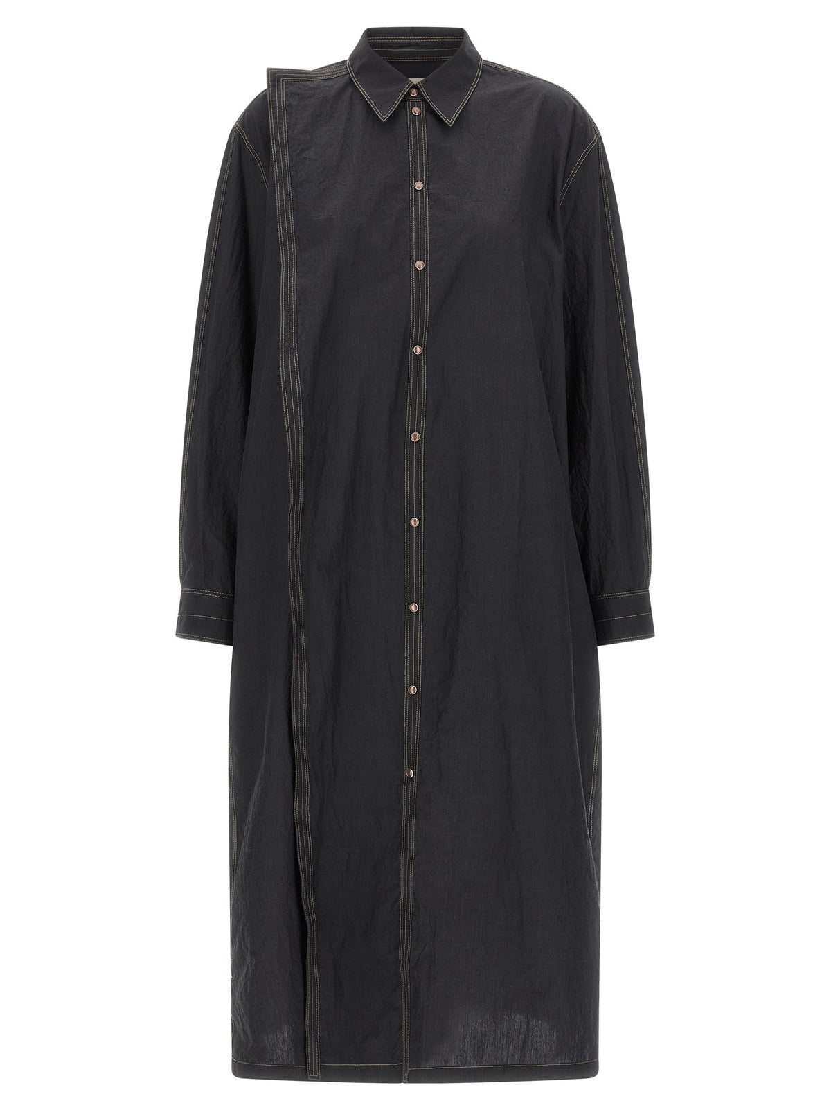 Lemaire Asymmetrical Shirt Dress Grey, view 2