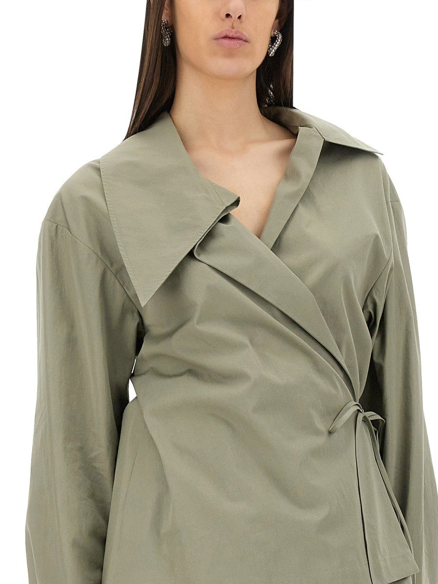 Dries Van Noten Women's Asymmetrical Shirt Green