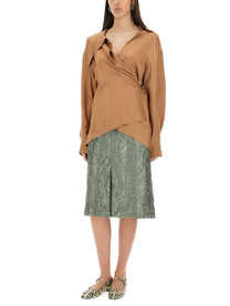 Dries Van Noten Women's Asymmetrical Shirt Beige