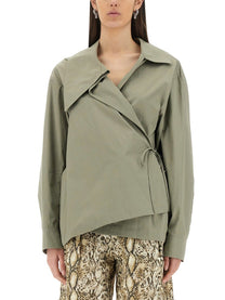 Dries Van Noten Women's Asymmetrical Shirt Green