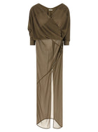 Entire Studios Asymmetrical Skirt Dress Green
