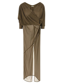 Entire Studios Asymmetrical Skirt Dress Green