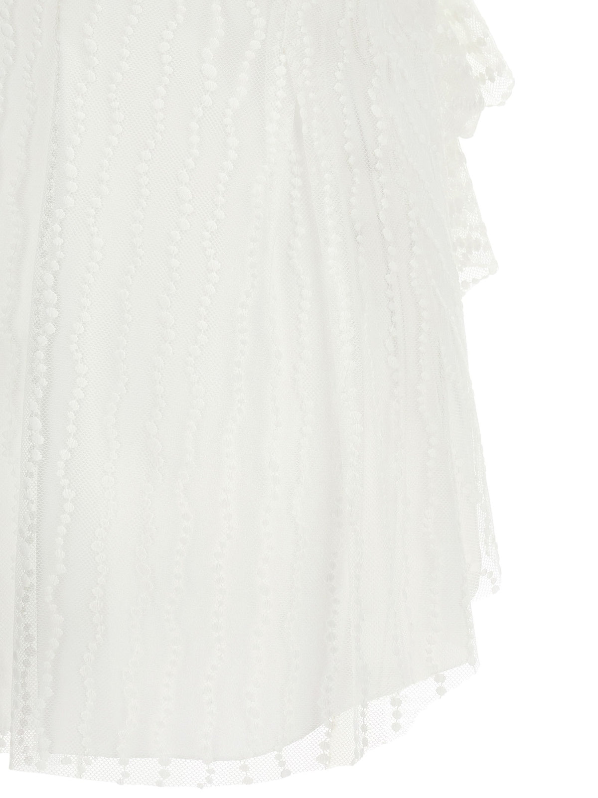 Alberta Ferretti Asymmetrical Tulle Top White, view 4