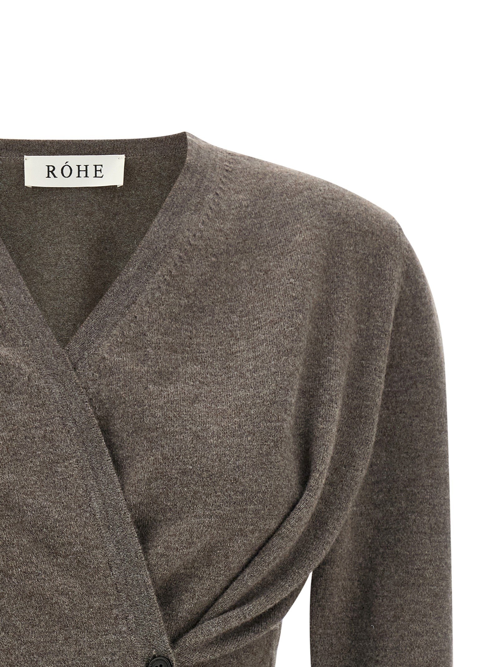 Rohe Asymmetrical Twisted Ballet Cardigan Brown