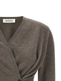 Rohe Asymmetrical Twisted Ballet Cardigan Brown