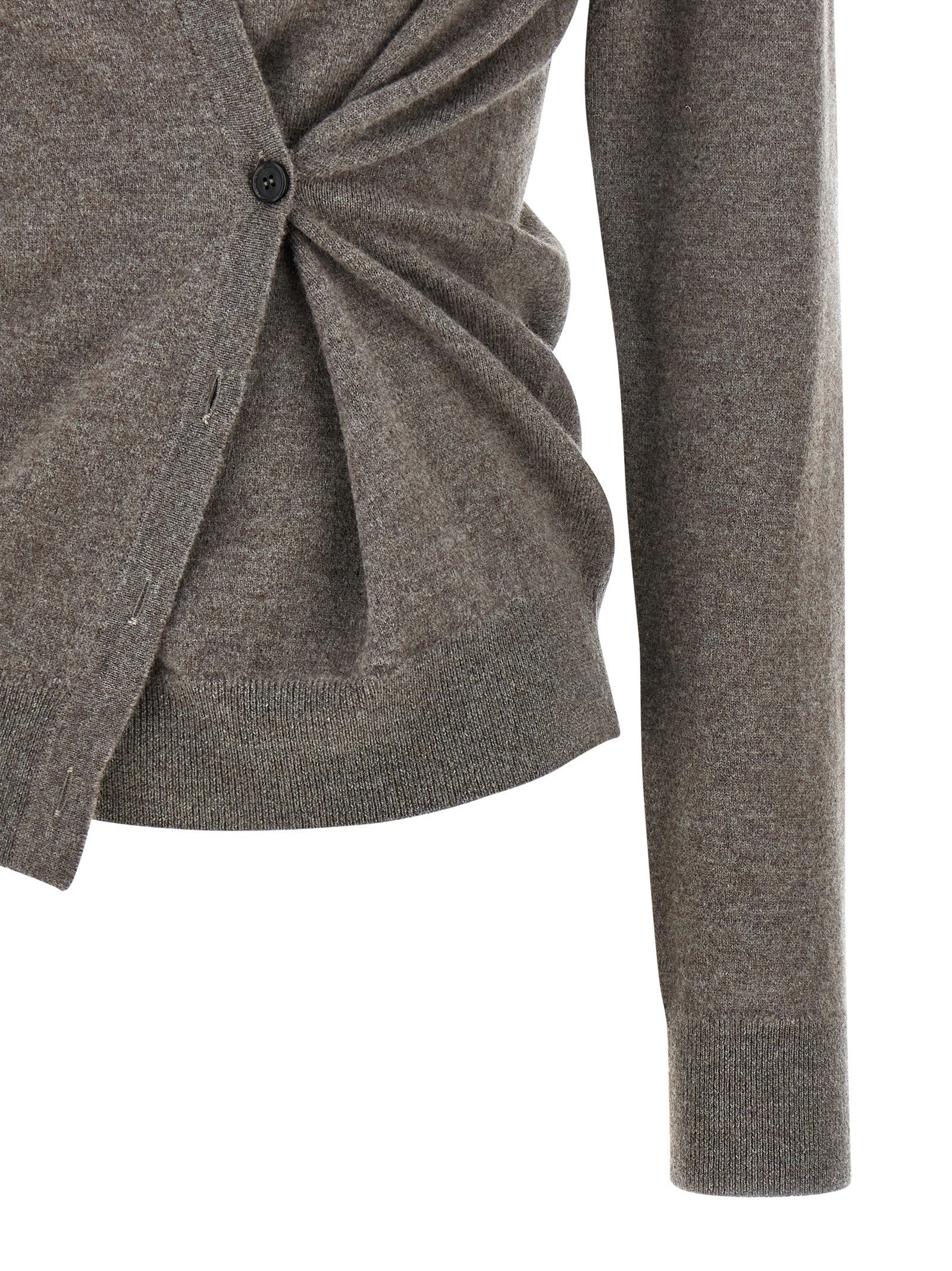 Rohe Asymmetrical Twisted Ballet Cardigan Brown