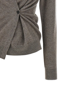 Rohe Asymmetrical Twisted Ballet Cardigan Brown