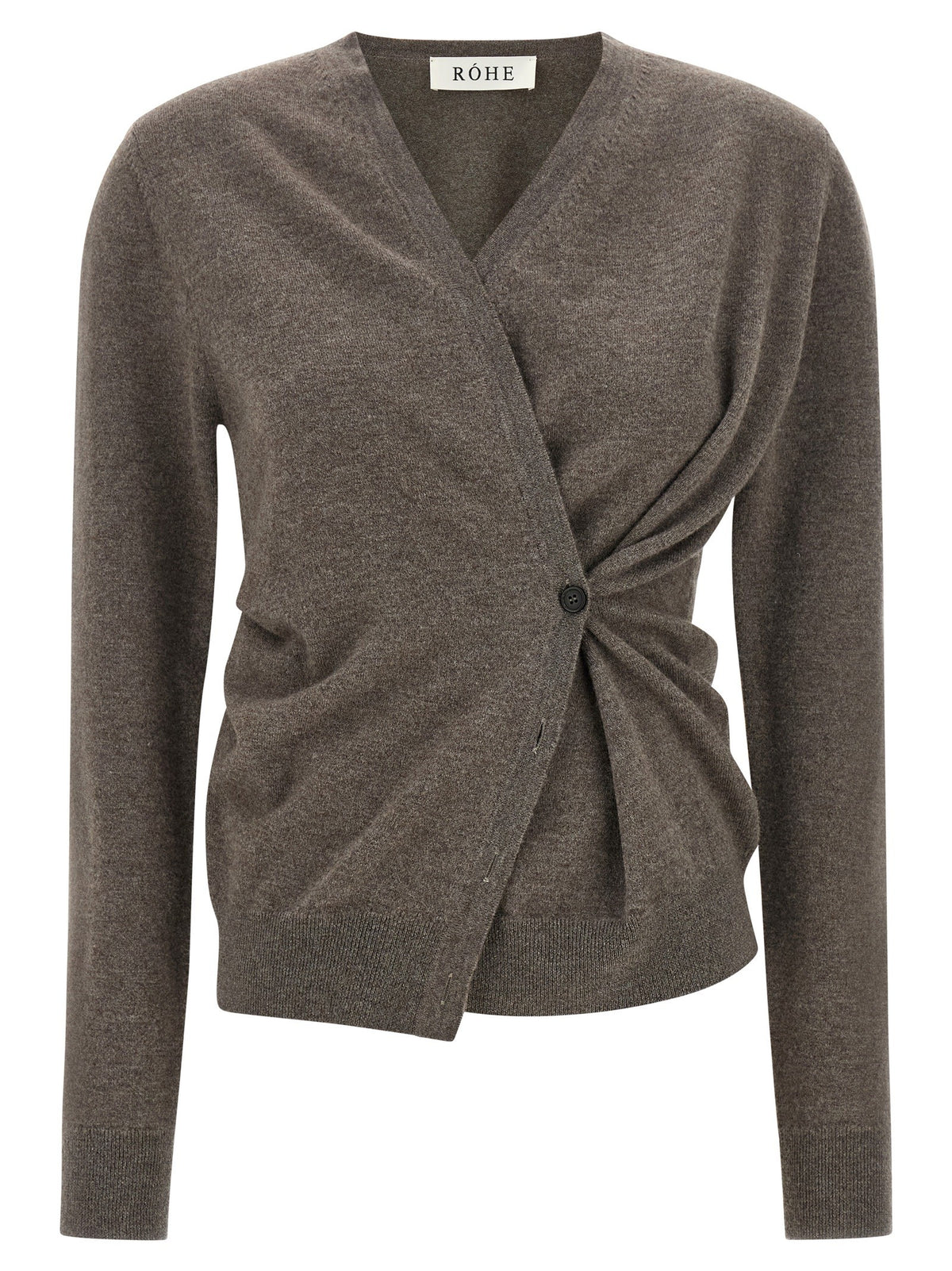 Rohe Asymmetrical Twisted Ballet Cardigan Brown