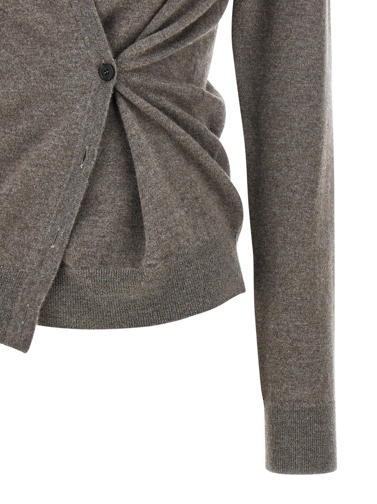 Rohe Asymmetrical Twisted Ballet Cardigan Brown