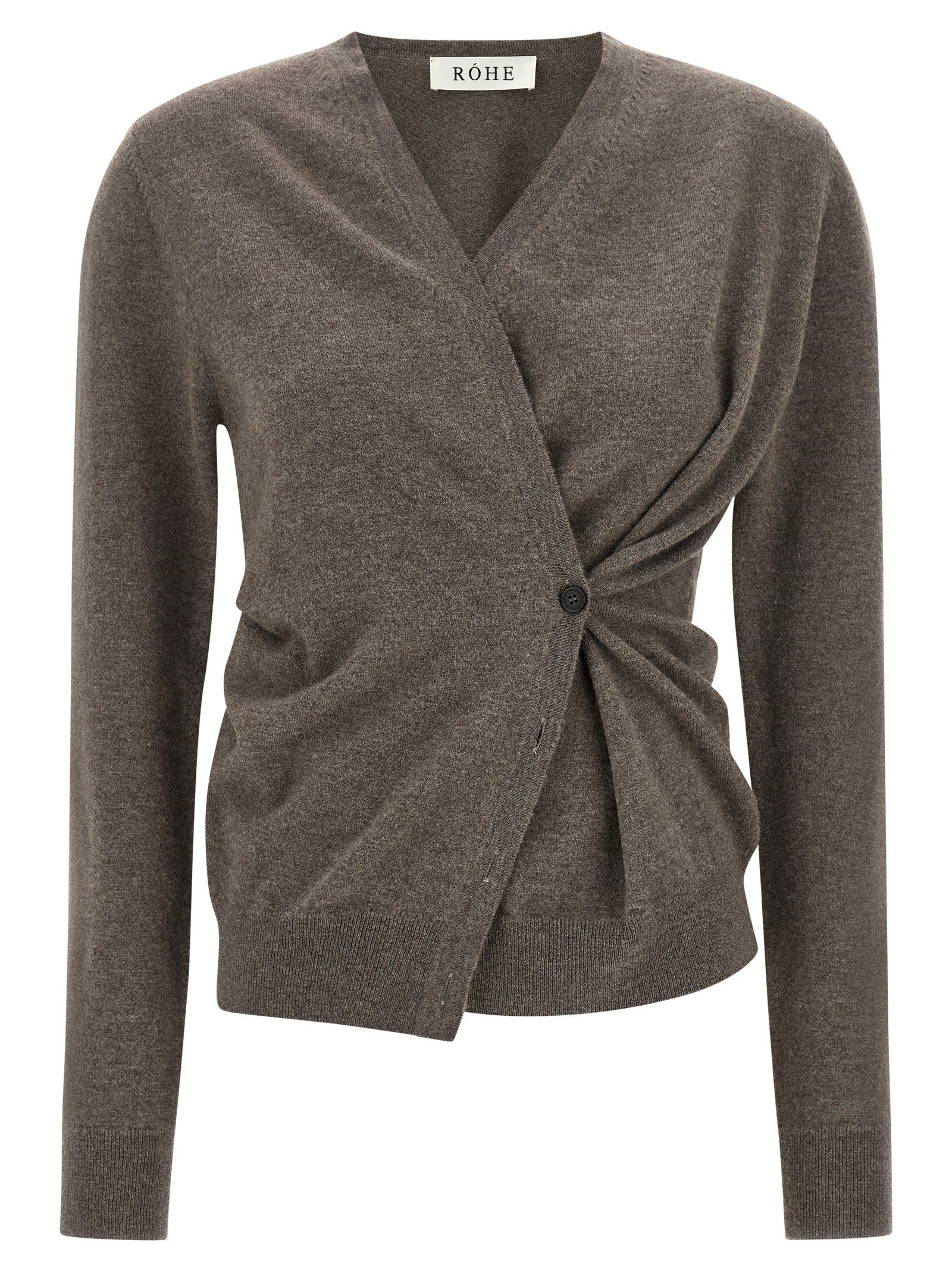 Rohe Asymmetrical Twisted Ballet Cardigan Brown