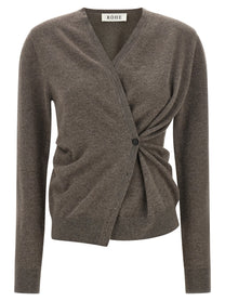 Rohe Asymmetrical Twisted Ballet Cardigan Brown