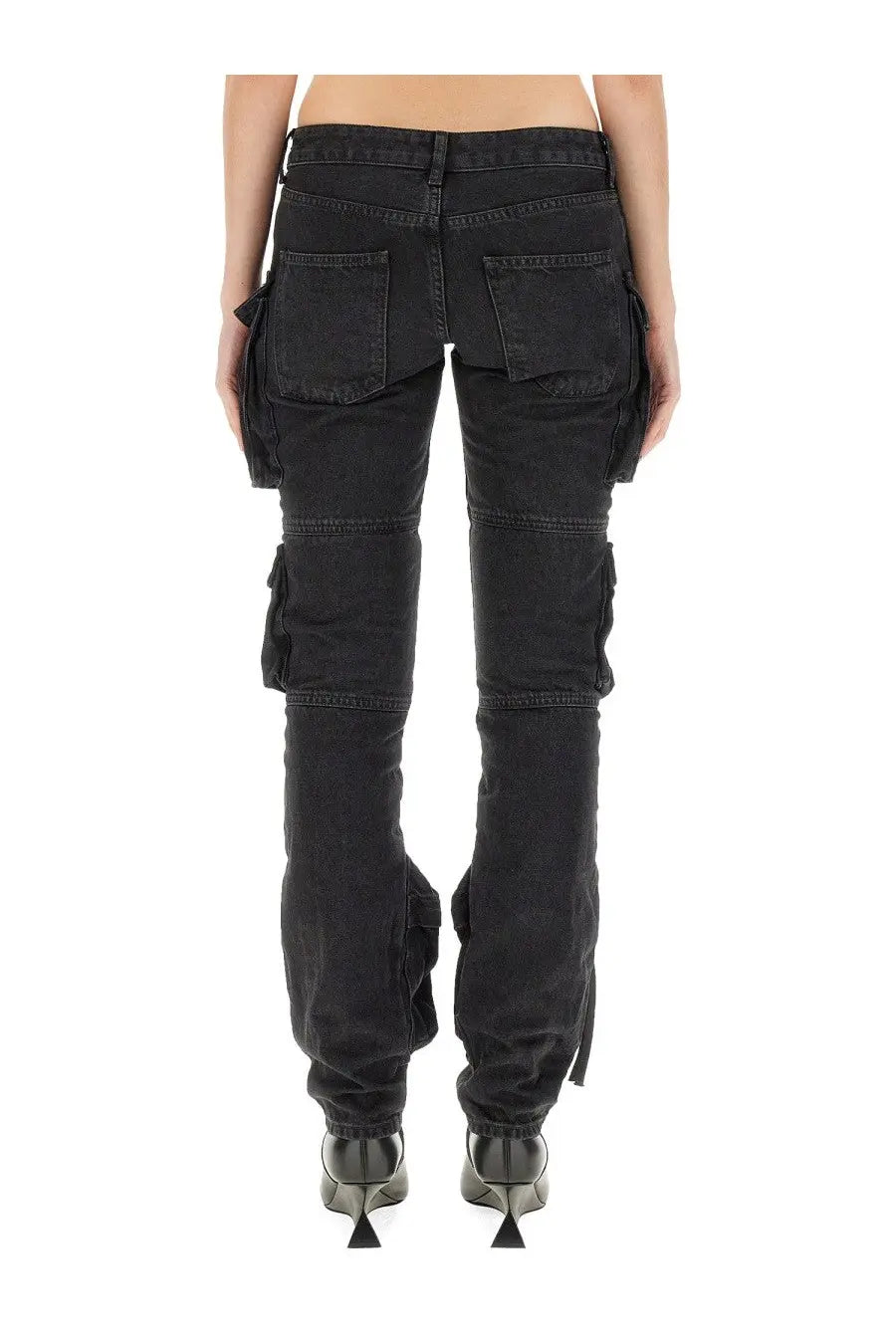 The Attico Women's Cargo Jeans Black, view 4