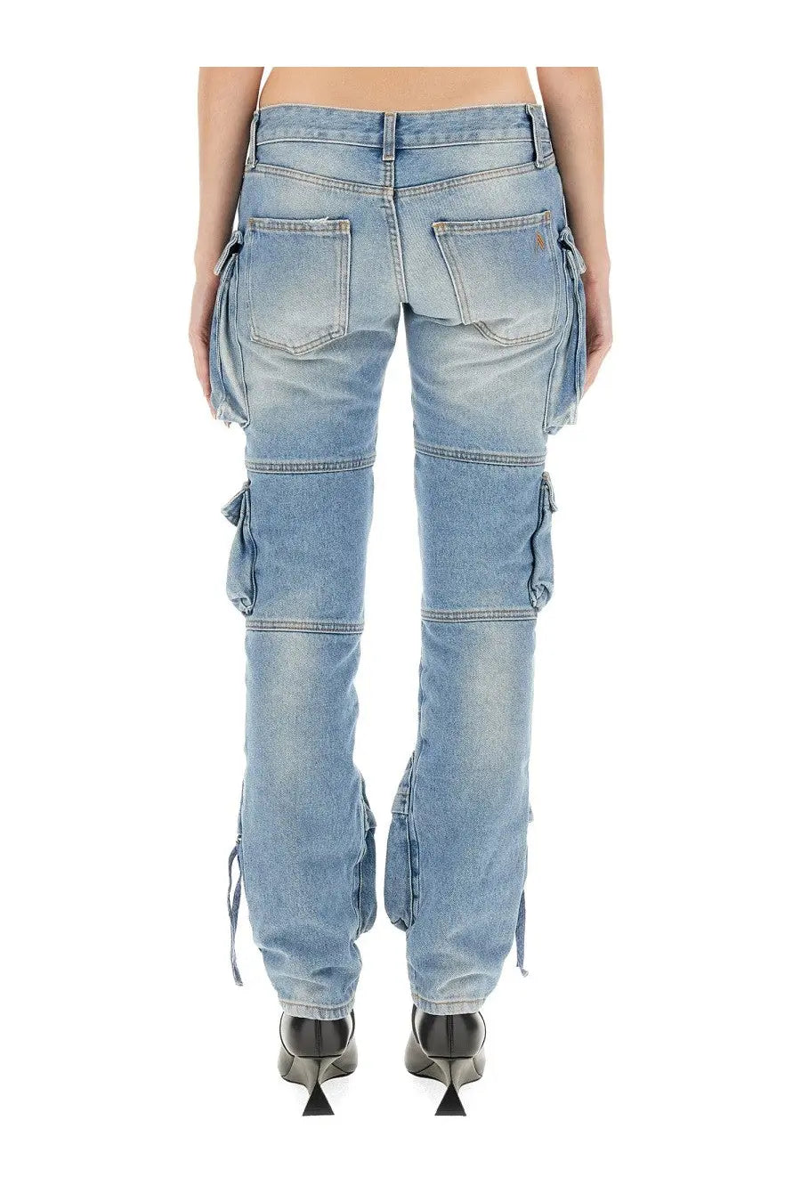 The Attico Women's Cargo Jeans Blue, view 4