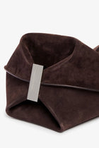 The Attico Women's La Scoop Suede Shoulder Bag Brown, view 4