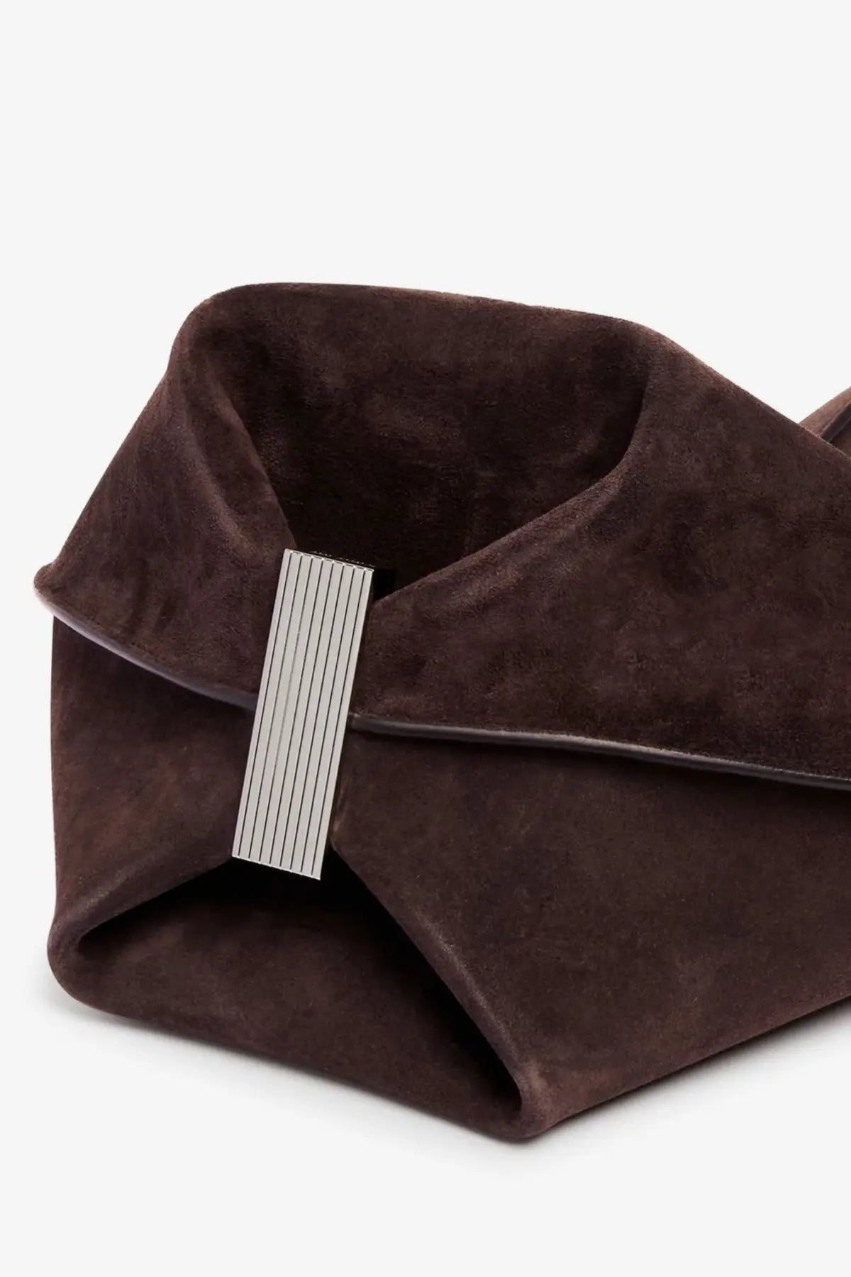 The Attico Women's La Scoop Suede Shoulder Bag Brown, view 4