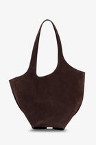 The Attico Women's La Scoop Suede Shoulder Bag Brown, view 2