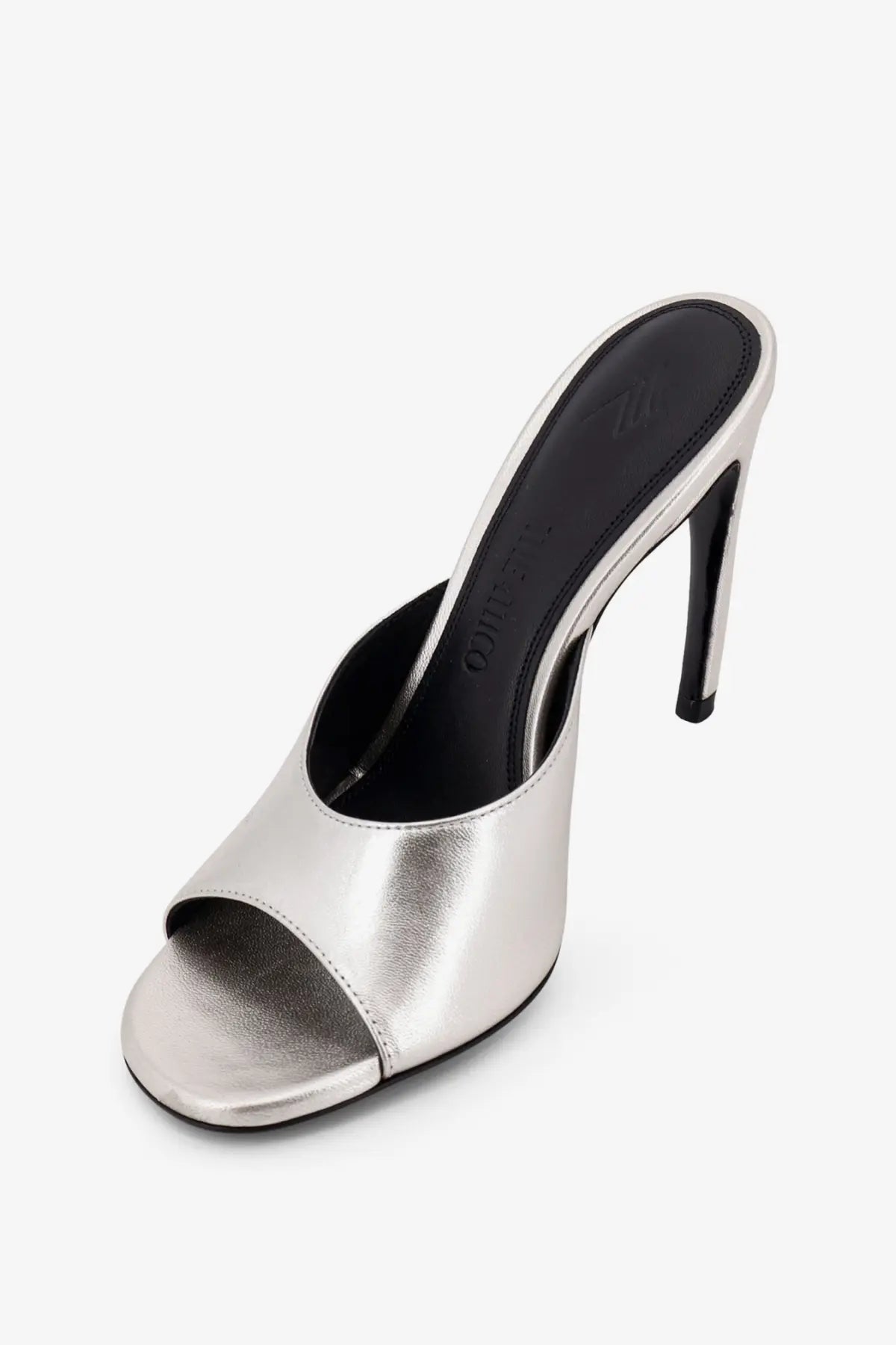 The Attico Women's Laminated Leather Betta Sandals Silver, view 5