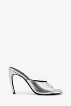 The Attico Women's Laminated Leather Betta Sandals Silver