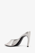 The Attico Women's Laminated Leather Betta Sandals Silver, view 4
