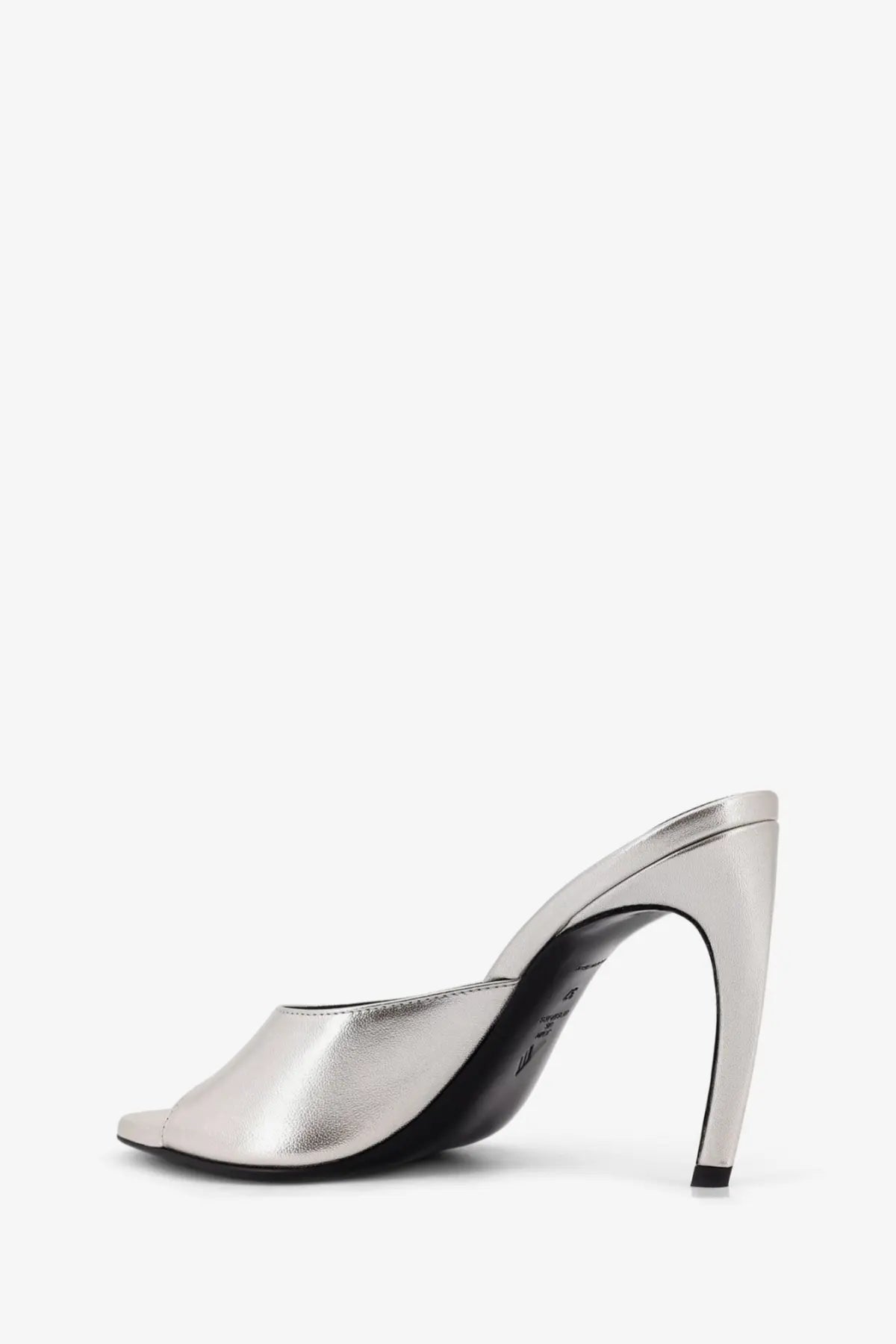 The Attico Women's Laminated Leather Betta Sandals Silver, view 4