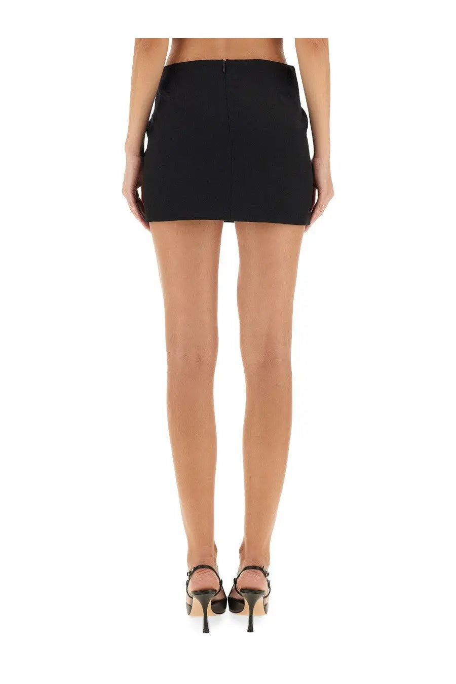 The Attico Women's Mini Crossover Skirt Black, view 3