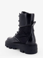 Moncler Women's Aurea Leather and Nylon Boots Black, view 3
