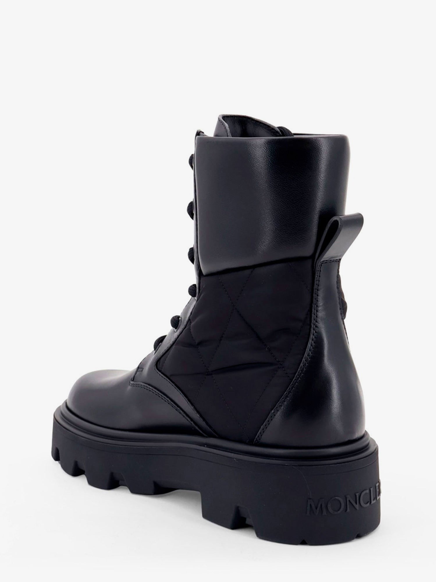 Moncler Women's Aurea Leather and Nylon Boots Black
