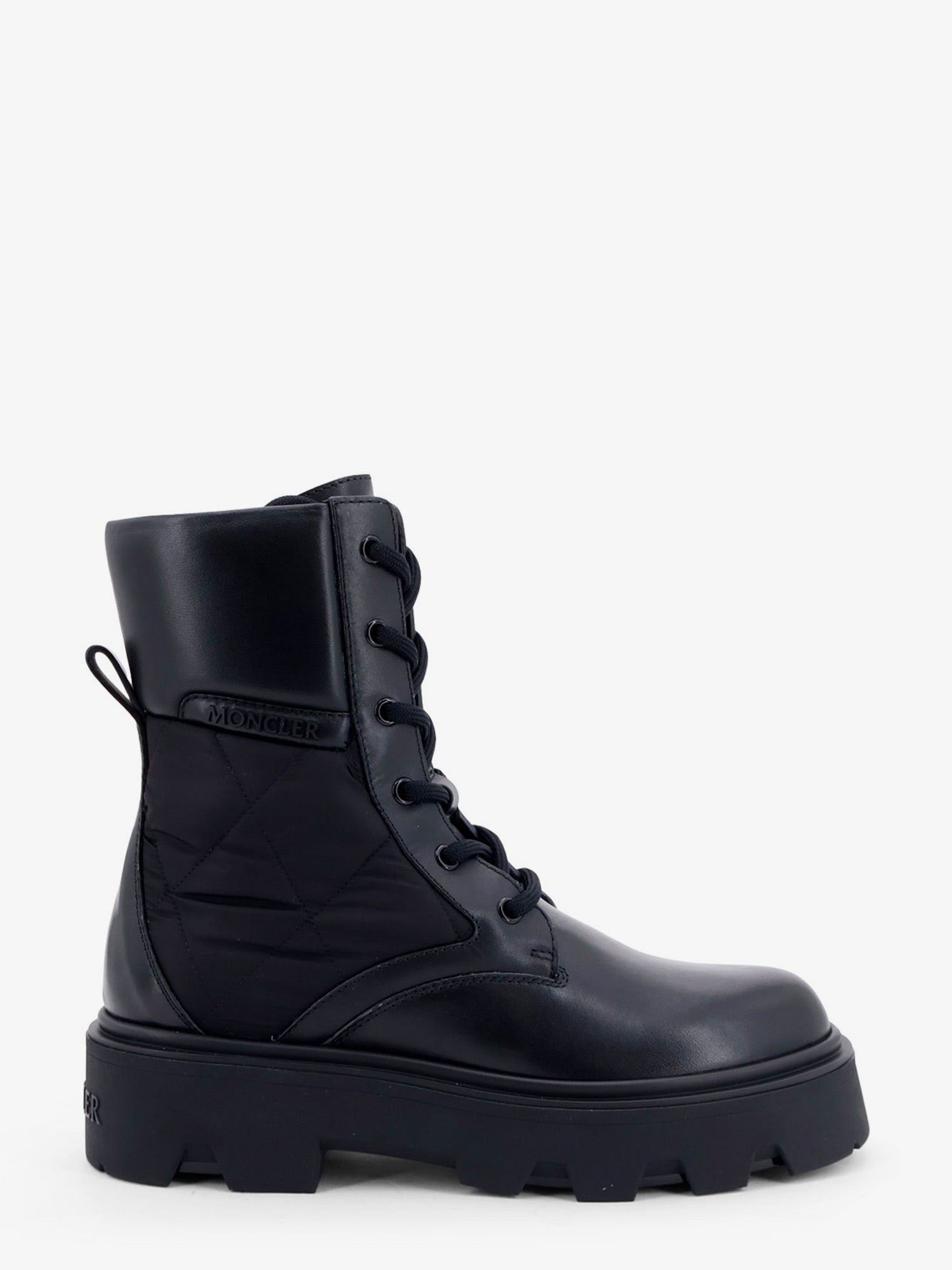 Moncler Women's Aurea Leather and Nylon Boots Black