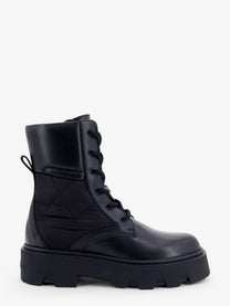 Moncler Women's Aurea Leather and Nylon Boots Black