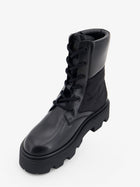 Moncler Women's Aurea Leather and Nylon Boots Black, view 5