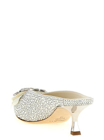 Jimmy Choo Auria Sabots Silver