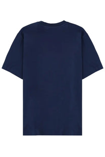 Navy blue oversized AUTRY men’s shirt with classic crew neck and short sleeves made from soft cotton fabric