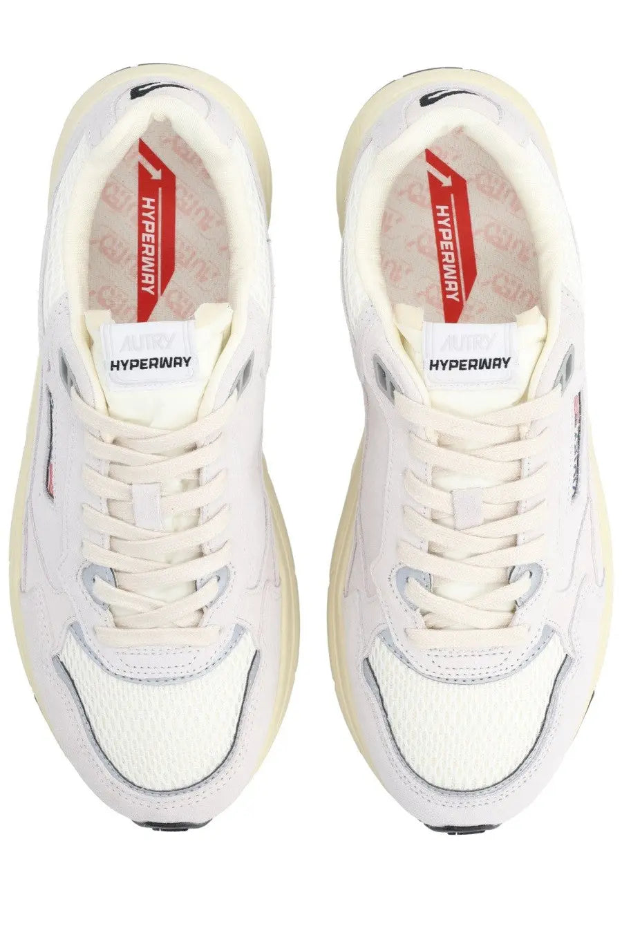 Autry men’s sneaker hyperway multicolor white with cream soles and subtle gray accents for casual wear