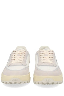 Off white autry men’s sneaker wildpace low in beige and off white with layered suede and canvas materials