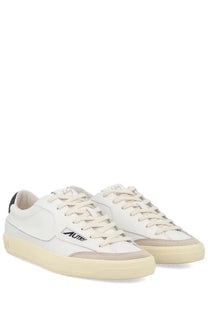 Autry men’s sneaker windscape low white in white and beige suede and leather with subtle autry logo on the side