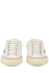Autry men’s sneaker windscape low white leather low-top sneakers with beige rubber soles and laces