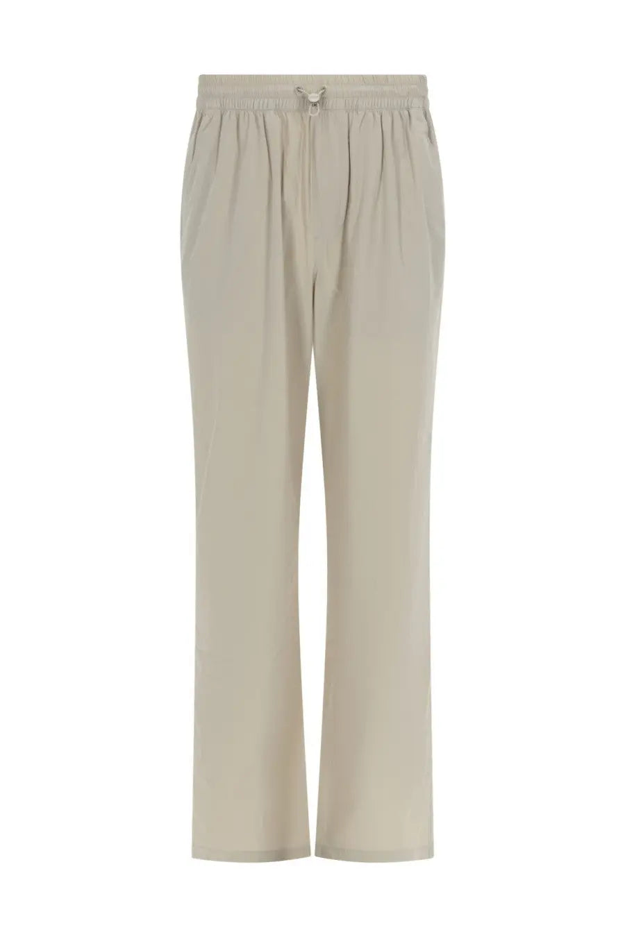 Beige AUTRY unisex sports pants with wide-leg design elastic waistband and subtle drawstring detail