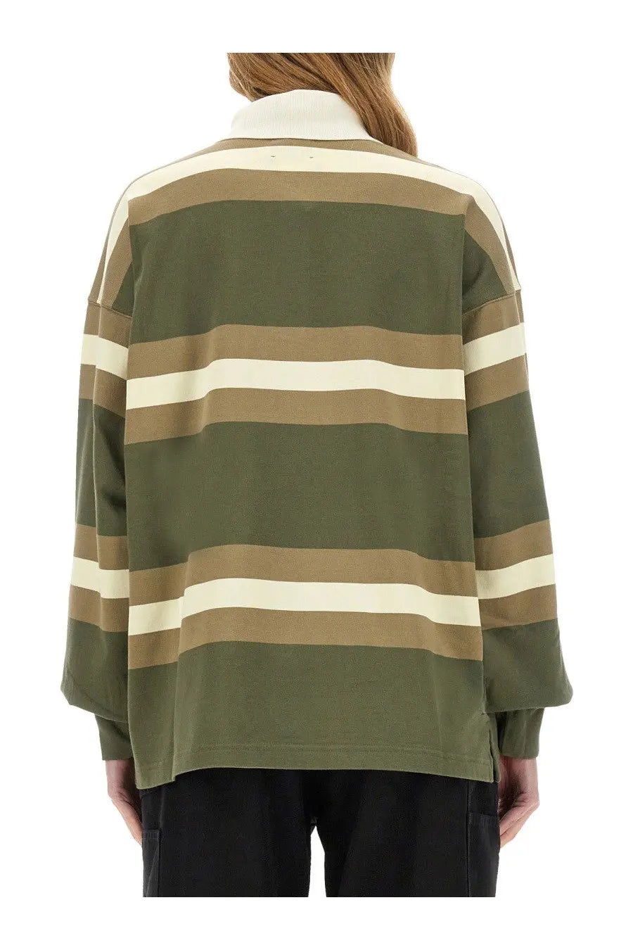 AUTRY Unisex Striped Polo Green, view 3