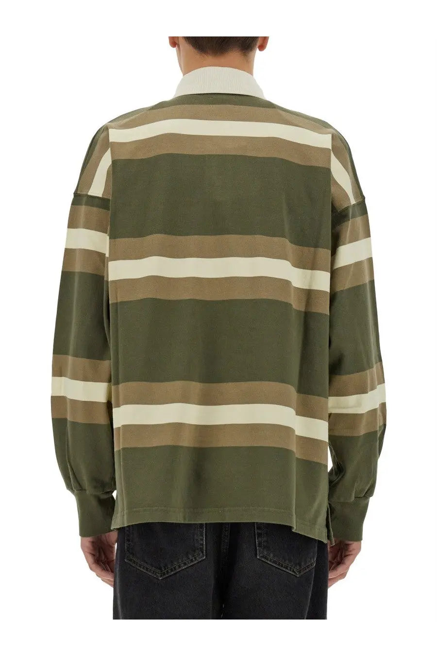 AUTRY Unisex Striped Polo Green, view 4