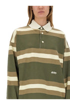 AUTRY Unisex Striped Polo Green, view 6
