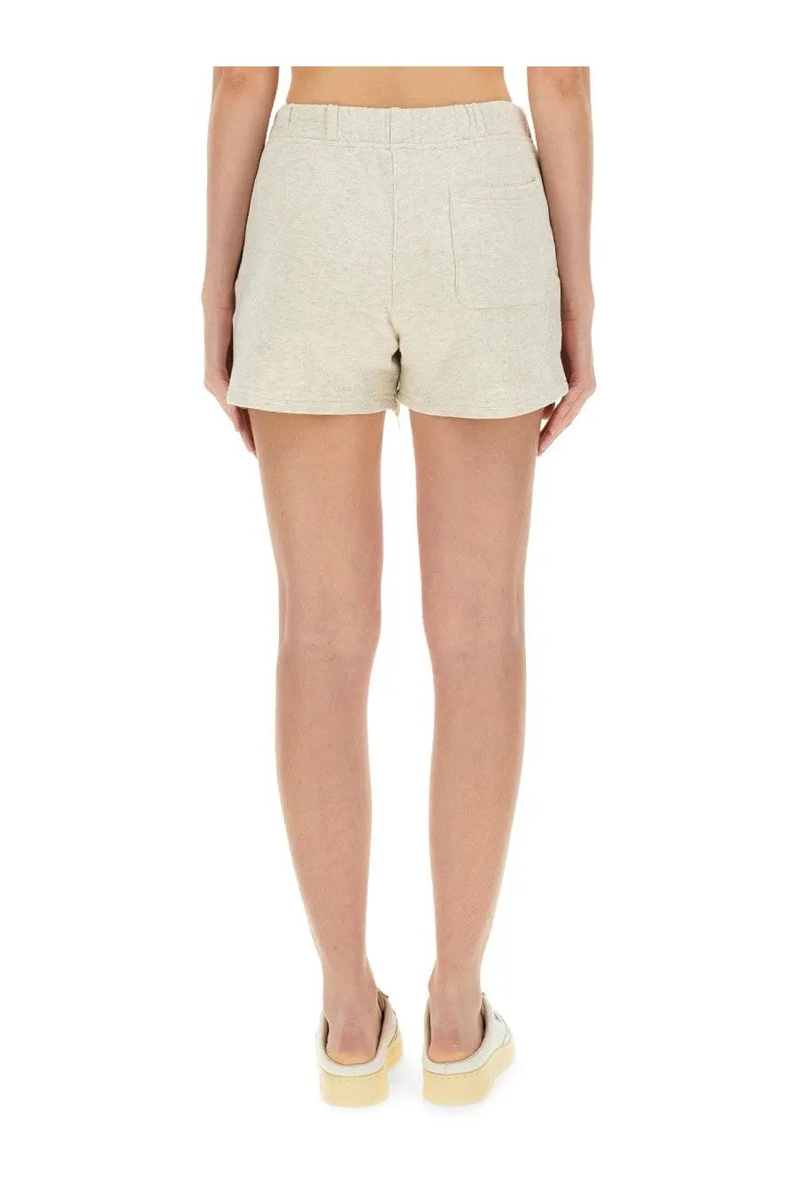 Autry women’s sweatshirt shorts beige with relaxed fit, textured material, and side pockets for casual wear