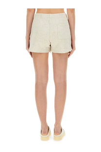 Autry women’s sweatshirt shorts beige with relaxed fit, textured material, and side pockets for casual wear