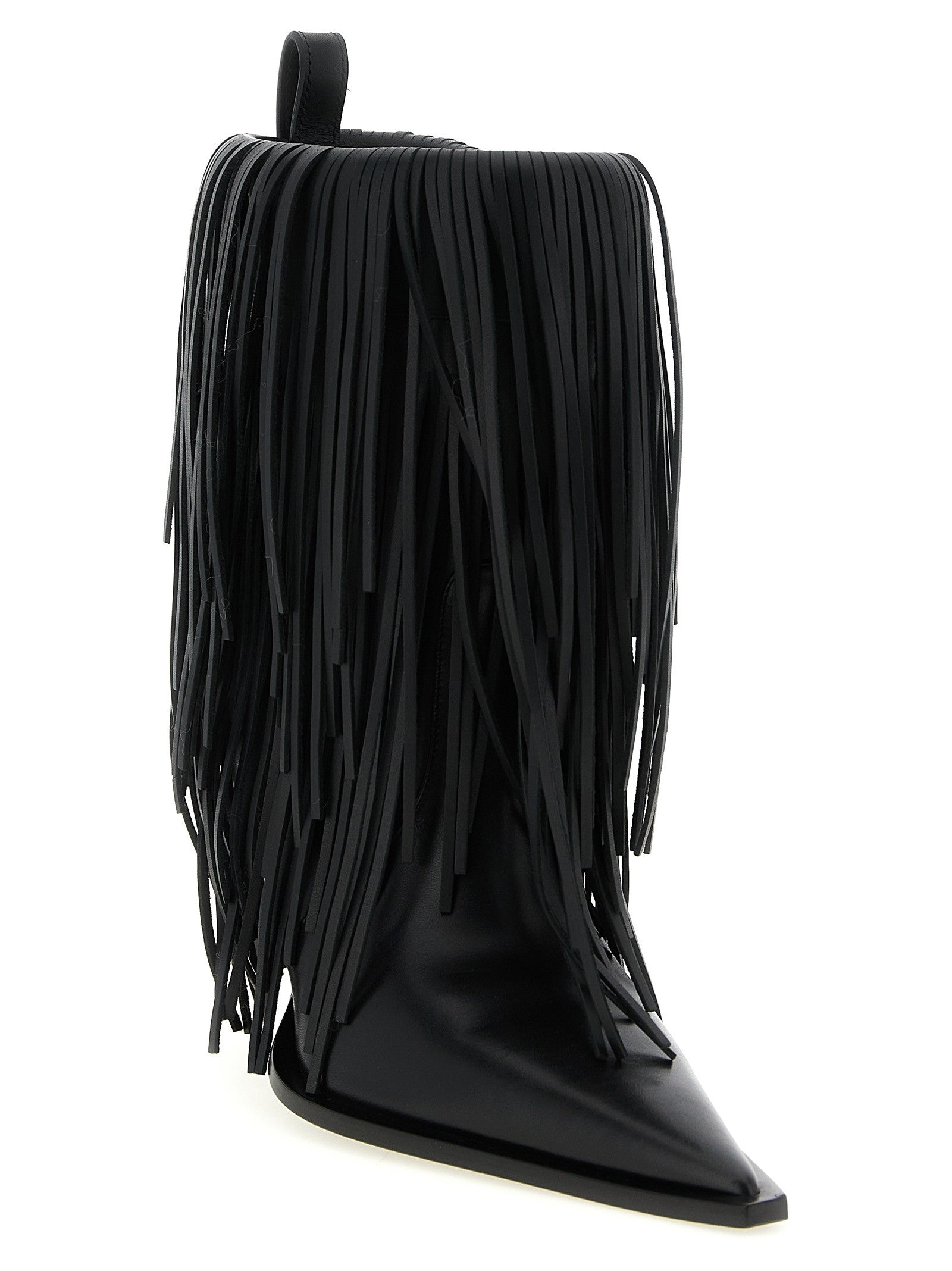 Balenciaga Avenue Fringe Ankle Boots Black