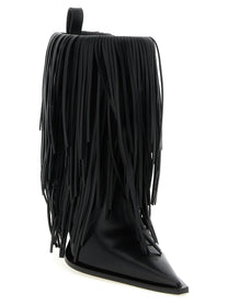 Balenciaga Avenue Fringe Ankle Boots Black