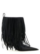 Balenciaga Avenue Fringe Ankle Boots Black