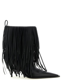 Balenciaga Avenue Fringe Ankle Boots Black