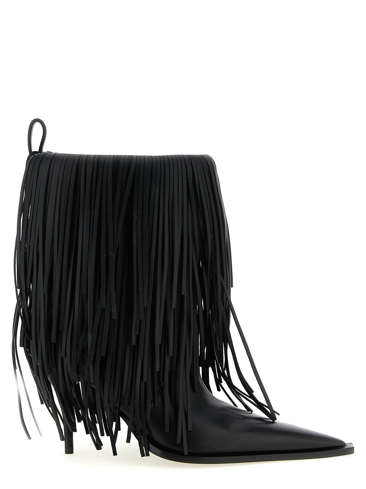 Balenciaga Avenue Fringe Ankle Boots Black