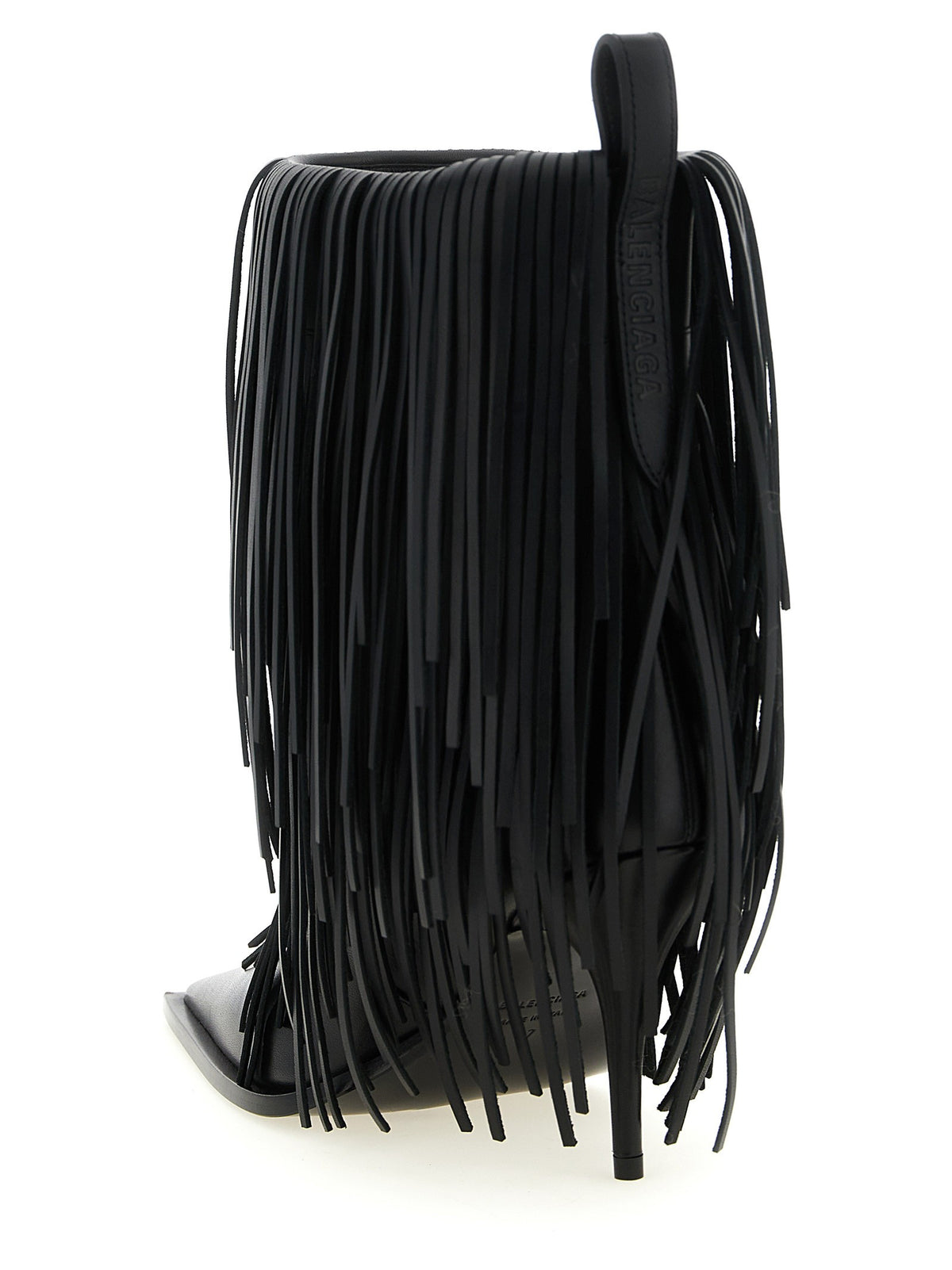 Balenciaga Avenue Fringe Ankle Boots Black, view 3